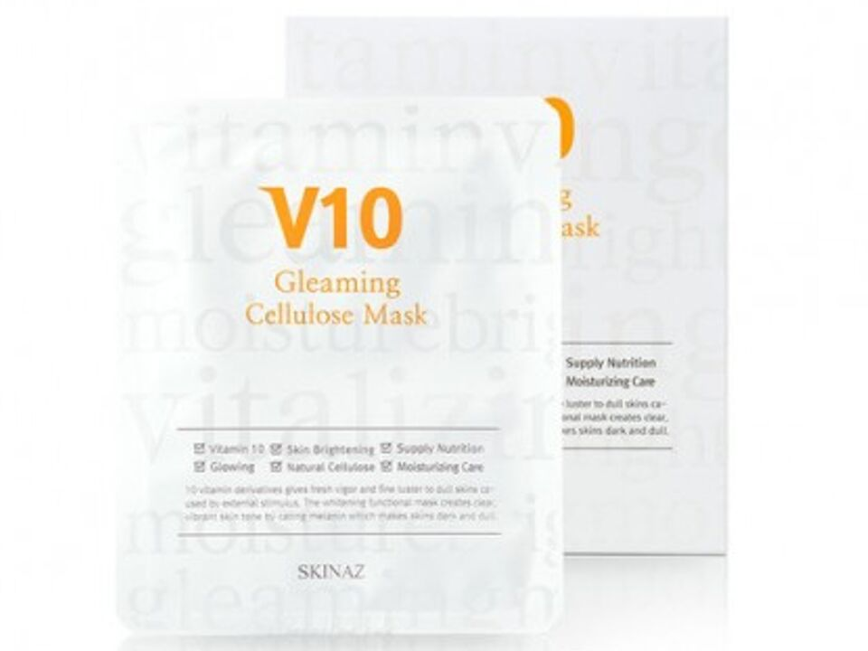Mặt nạ đắp mặt cao cấp 100% tự nhiên V10 Gleaming Cenllulose Mask Skinaz Hàn Quốc